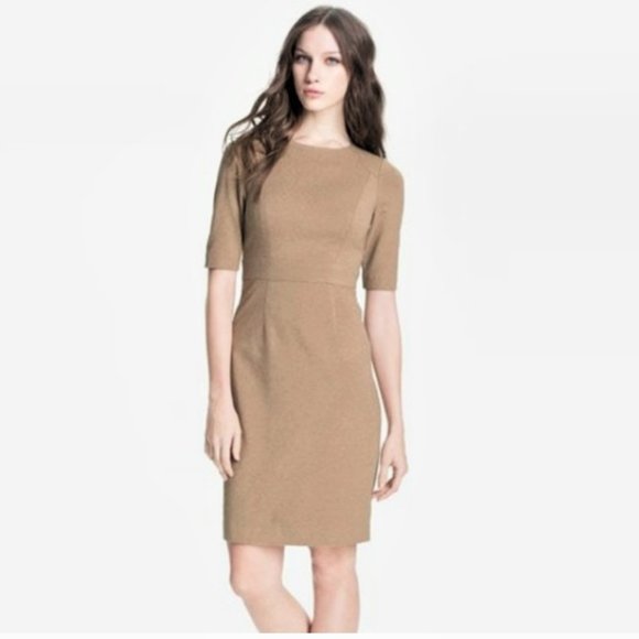 Trina Turk camel MONARCH sheath dress 10 - Picture 1 of 7